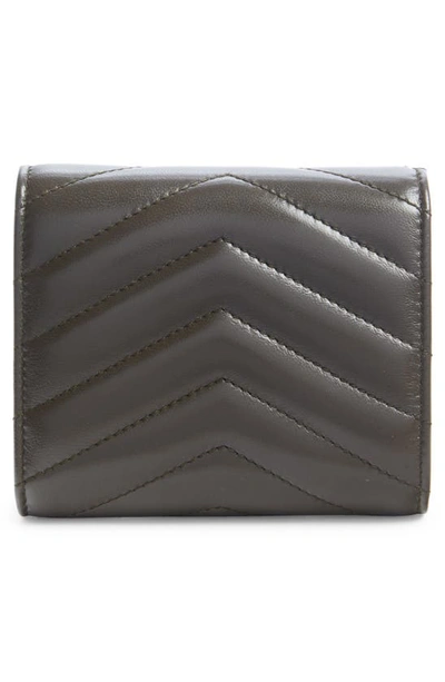 Saint Laurent Small Ysl Envelope Quilted Wallet In Light Musk