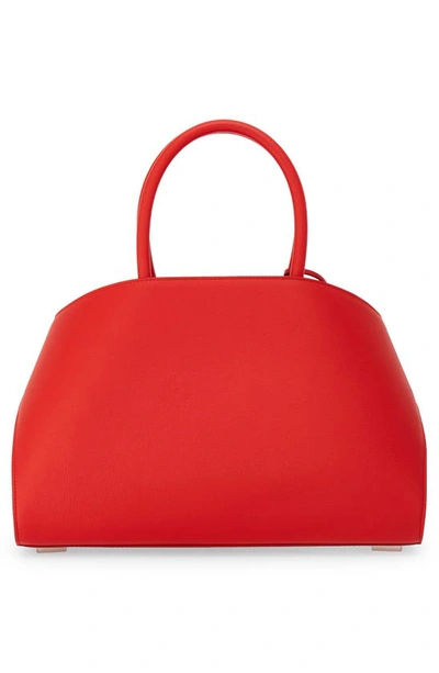 Ferragamo Hug Small Leather Top Handle Bag In Flame Red