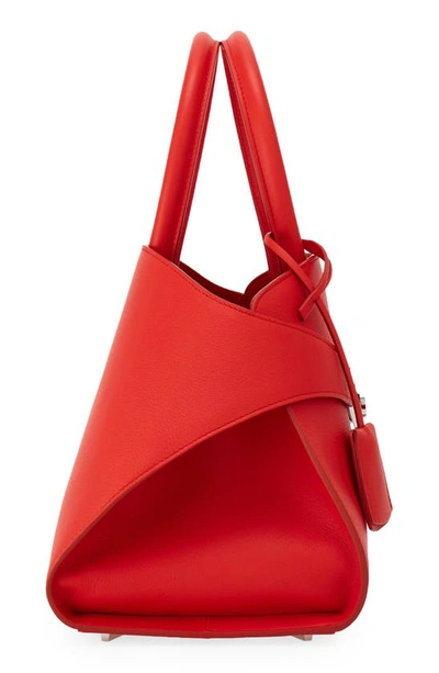 Ferragamo Hug Small Leather Top Handle Bag In Flame Red