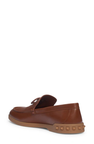 Shop Valentino Vlogo Signature Loafer In Tan Brown