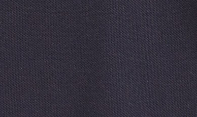 Shop Moncler Kids' Logo Stripe Cotton Piqué Polo In Navy