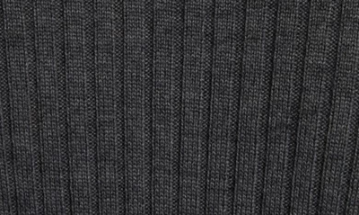 Moncler Turtleneck Virgin Wool Blend Rib Sweater In Dark Grey