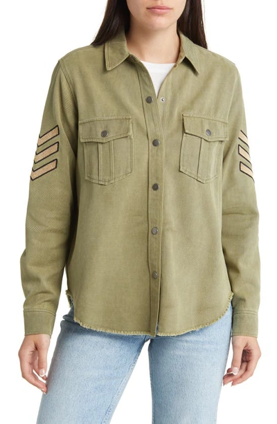 Shop Rails Loren Military Snap-up Shirt Jacket In Canteen