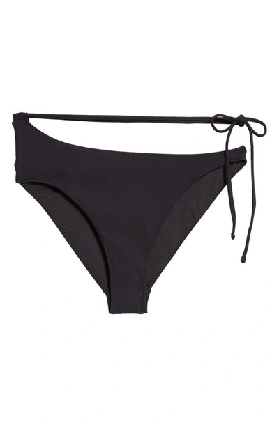 Shop K.ngsley Naomi Asymmetric Tie Waist Bikini Bottoms In Black