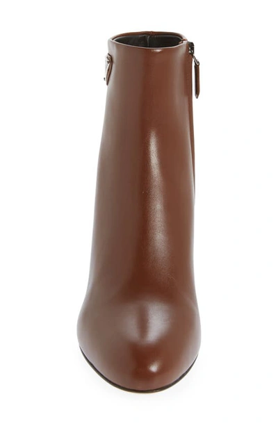 Prada Leather Block-heel Boots In Cognac