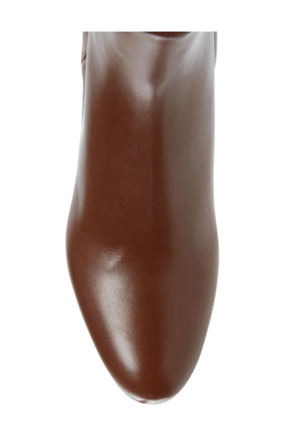 Prada Leather Block-heel Boots In Cognac