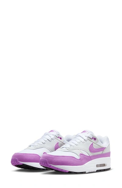 Shop Nike Air Max 1 '87 Sneaker In Grey/ Fuchsia/ White/ Black