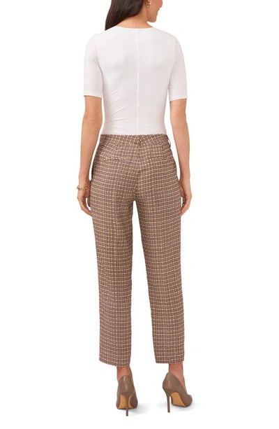 Shop Vince Camuto Houndstooth Check Ankle Straight Leg Pants In Birch Multi