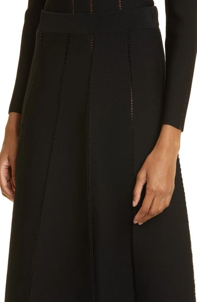 Shop Zimmermann Lace Inset Paneled Knit Skirt In Black