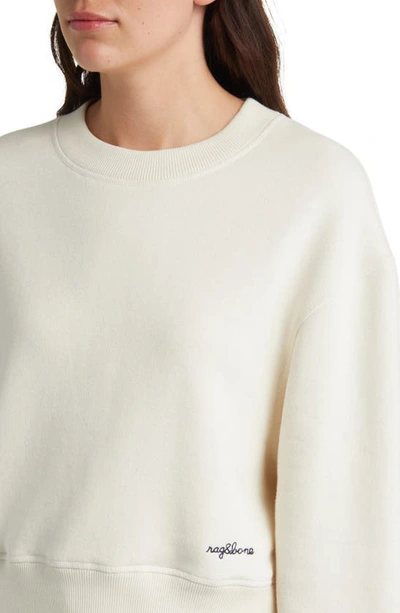 Shop Rag & Bone Cotton Blend French Terry Sweatshirt In Offwht