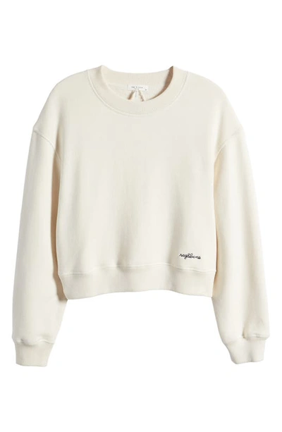 Shop Rag & Bone Cotton Blend French Terry Sweatshirt In Offwht