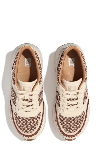 Shop Fitflop F-mode Knit Panel Platform Sneaker In Clay Brown