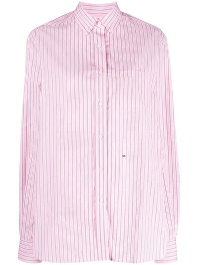 Shop Saks Potts William Striped Cotton Shirt In Pink