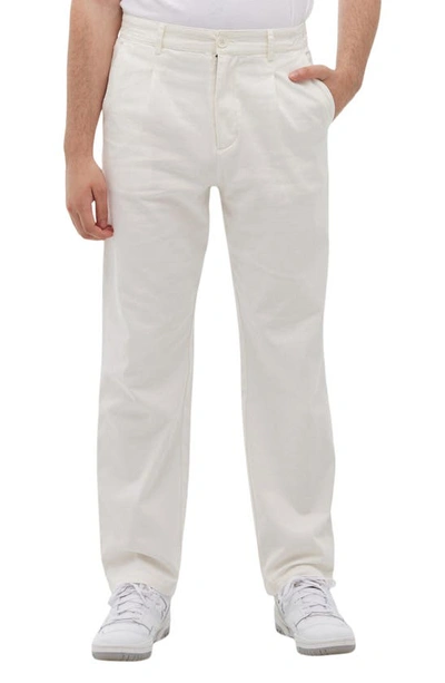 Shop Bench Tonman Relaxed Pleated Trousers In Marshmallow