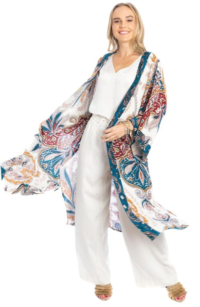 Saachi Medallion Midi Duster In Blue