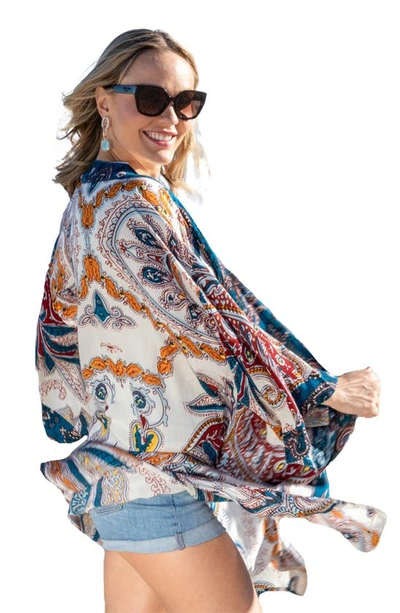 Saachi Medallion Midi Duster In Blue