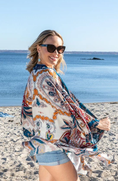 Saachi Medallion Midi Duster In Blue