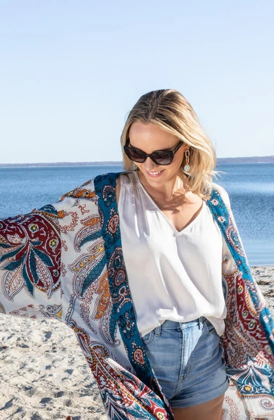 Saachi Medallion Midi Duster In Blue