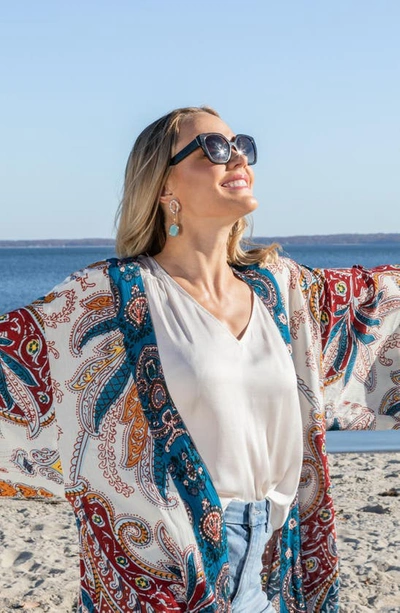 Saachi Medallion Midi Duster In Blue