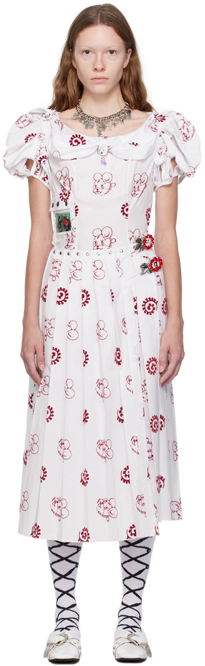 Shop Chopova Lowena White Icebreaker Midi Dress