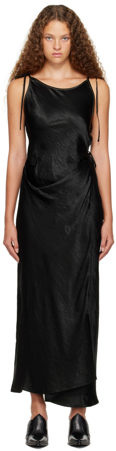 Shop Acne Studios Black Wrap Maxi Dress