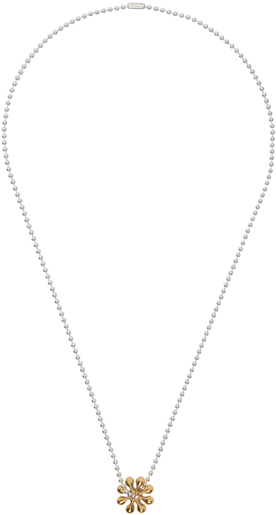 Shop Maple Silver & Gold Orbit Necklace In Silver 925/14k Gold