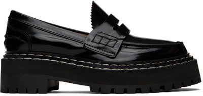 Shop Proenza Schouler Black Platform Loafers In 999 Black