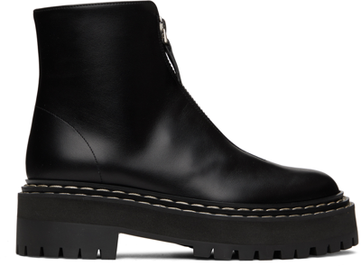 Shop Proenza Schouler Black Zip Boots In 999 Black