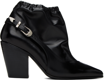 Shop Toga Black Slingback Boots In Aj1301 - Black