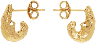 Shop Alighieri Gold 'the Mini Gilded Crustacean' Earrings In 24 Gold