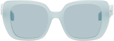 Shop Burberry Blue Lola Sunglasses In 408680 Mlky Topaz Bl