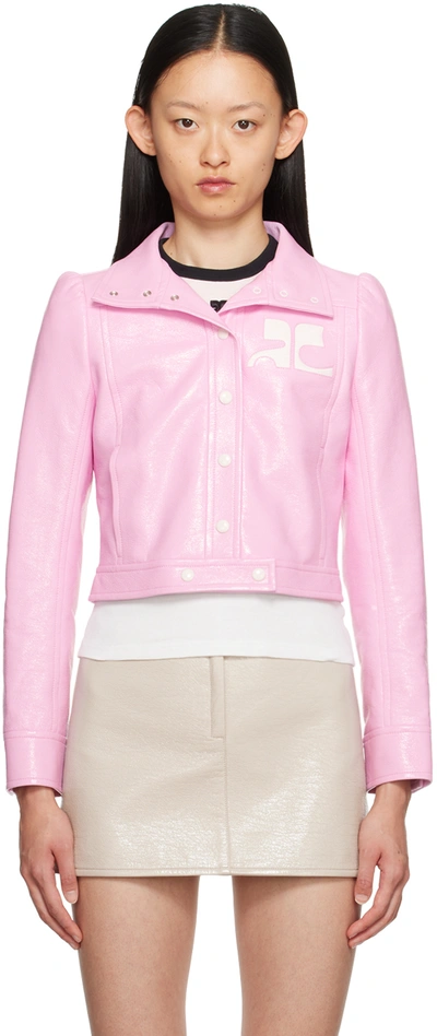 Shop Courrèges Pink Press-stud Jacket In Rose