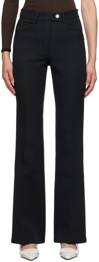 Courrèges Bootcut Zipper Casual Pants In Black