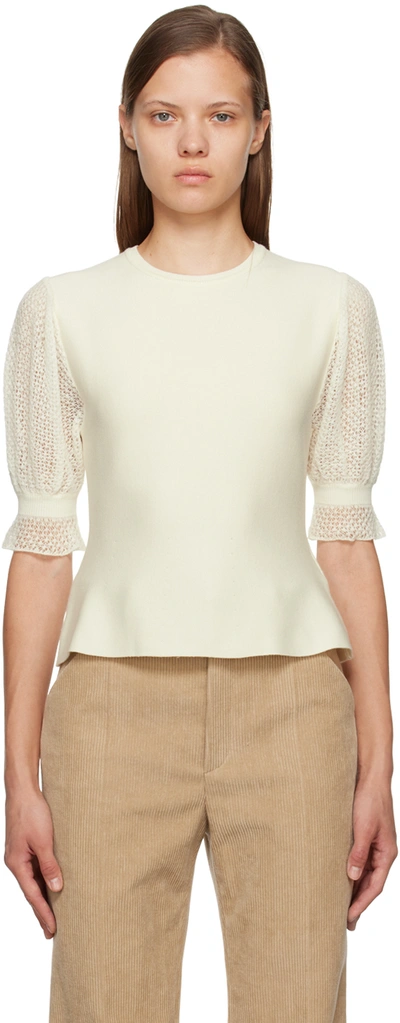 Shop Chloé White Ruched Blouse In 120 Lovely White