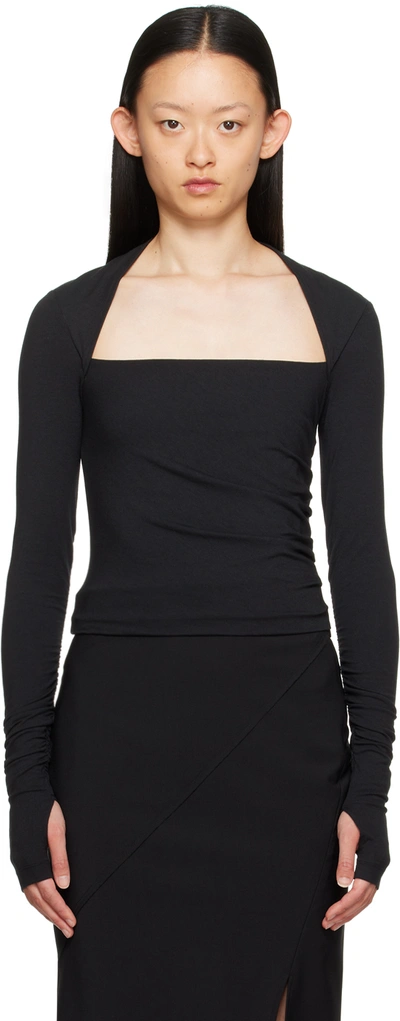 Shop Helmut Lang Black Shrug Long Sleeve T-shirt In Black - 001