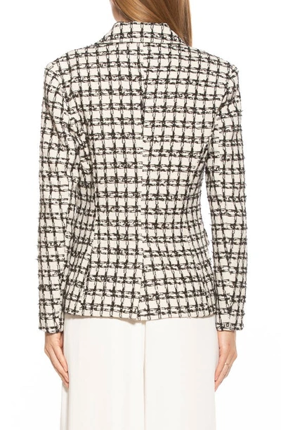 Alexia Admor Double Breasted Tweed Jacket In Ivory Check