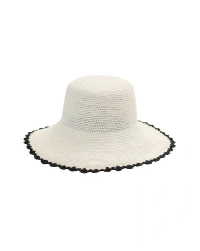 Shop Freya Crochet Straw Bucket Hat In White