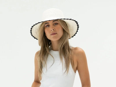 Shop Freya Crochet Straw Bucket Hat In White