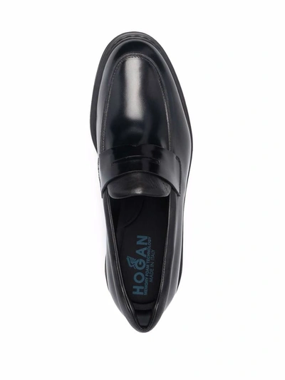 Shop Hogan H576 Loafers Shoes In Black