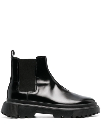 Shop Hogan H629 Chelsea Boots Shoes In Black