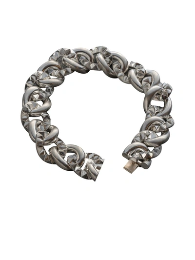 Shop Leony Studded Groumette Bracelet Accessories In Metallic