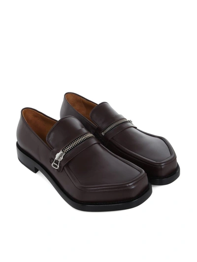 Shop Magliano Zipped Monster Loafer With Different Zipper Closure Shoes In Brown