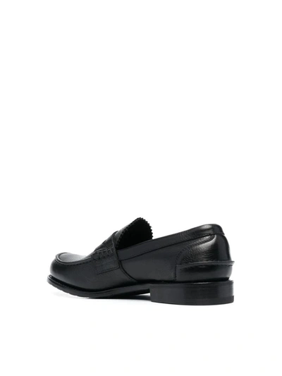 Premiata Grained Texture Leather Penny Loafers In Black