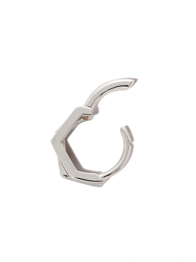 Repossi 18kt White Gold Antifer Two-row Single Hoop Earring In White Gold