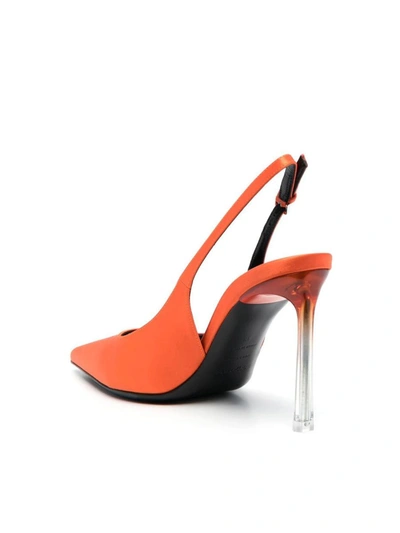 Shop Sergio Rossi Slingback 95 Shoes In Yellow &amp; Orange