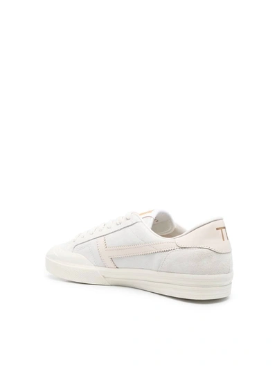 Shop Tom Ford Suede Low Top Sneakers Shoes In White