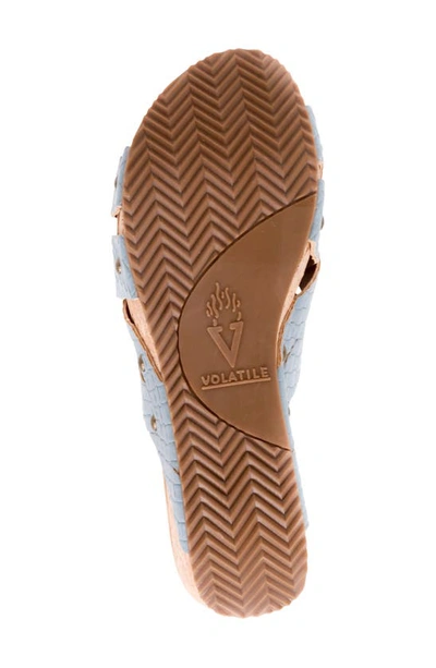Volatile Newport Crisscross Platform Slide Sandal In Denim