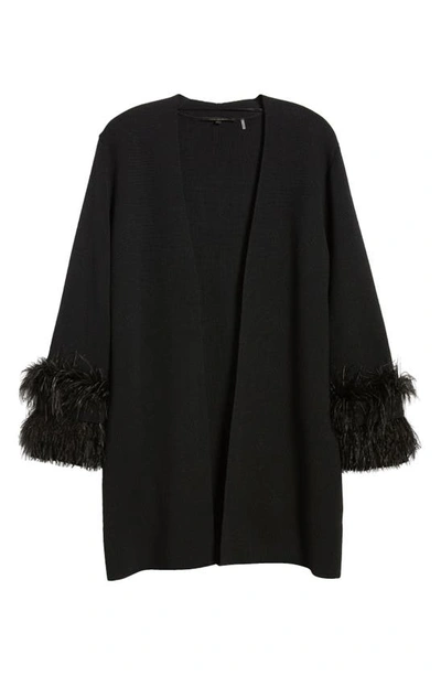 Shop Kobi Halperin Beckett Open Front Wool Blend Cardigan In Black