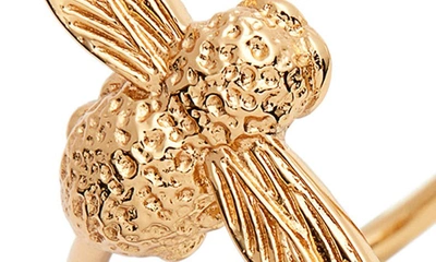 Shop Olivia Burton Pearl Bee Ring In Gold