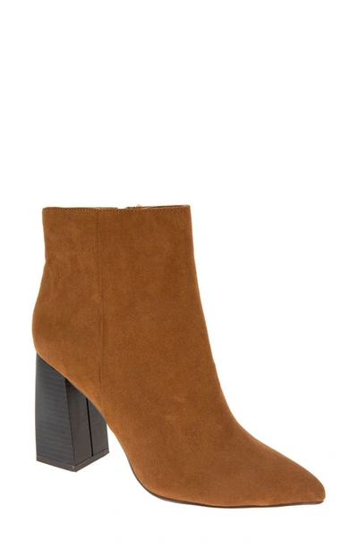 Shop Bcbgeneration Briel Pointy Toe Bootie In Camel Microsuede